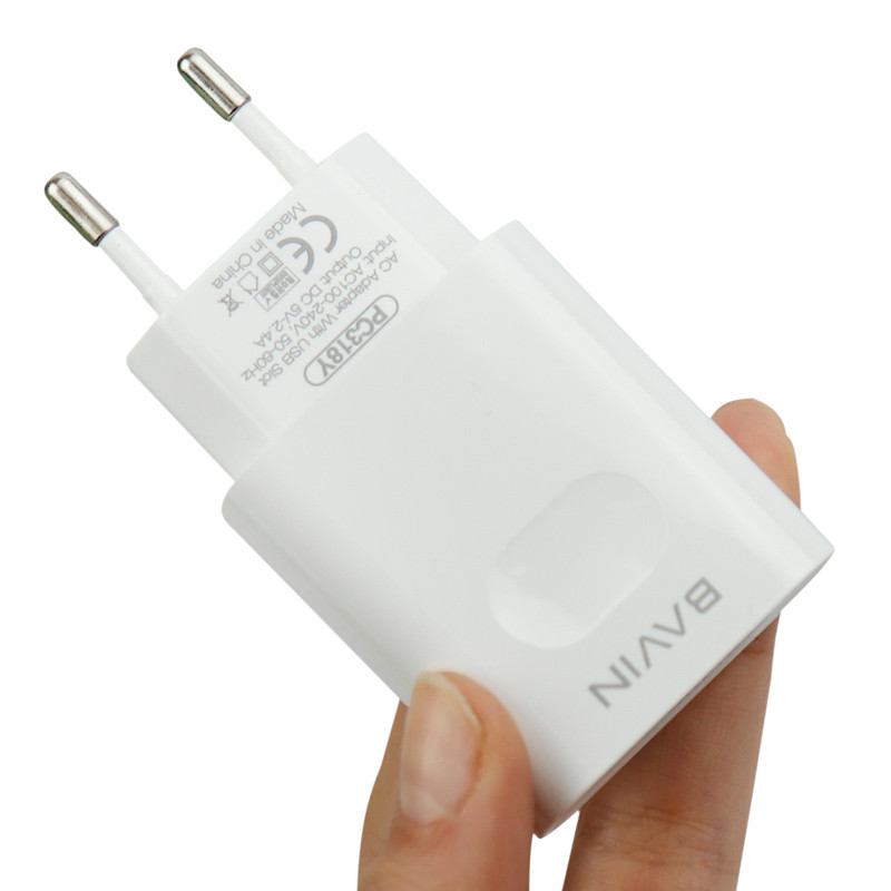 شارژر دیواری Bavin PC318Y 2.4A + کابل Type-C