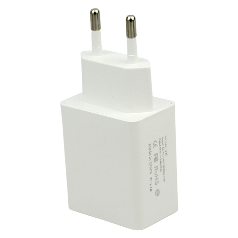 شارژر دیواری فست شارژ CAZA U30&KIT 2Port 2.4A + کابل تایپ سی