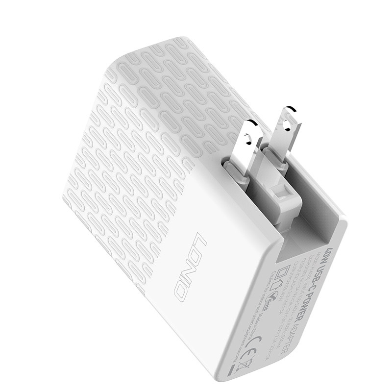 شارژر دیواری فست شارژ LDNIO A1405C QC4.0 PD 40W Type-C + کابل Type-C