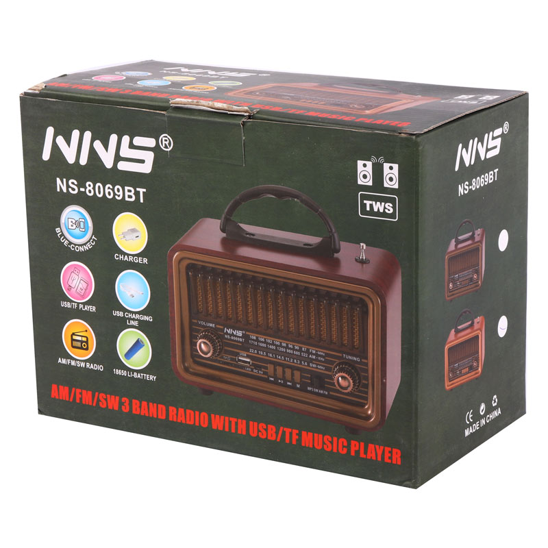 رادیو اسپیکر بلوتوثی رم و فلش خور NNS NS-8069BT