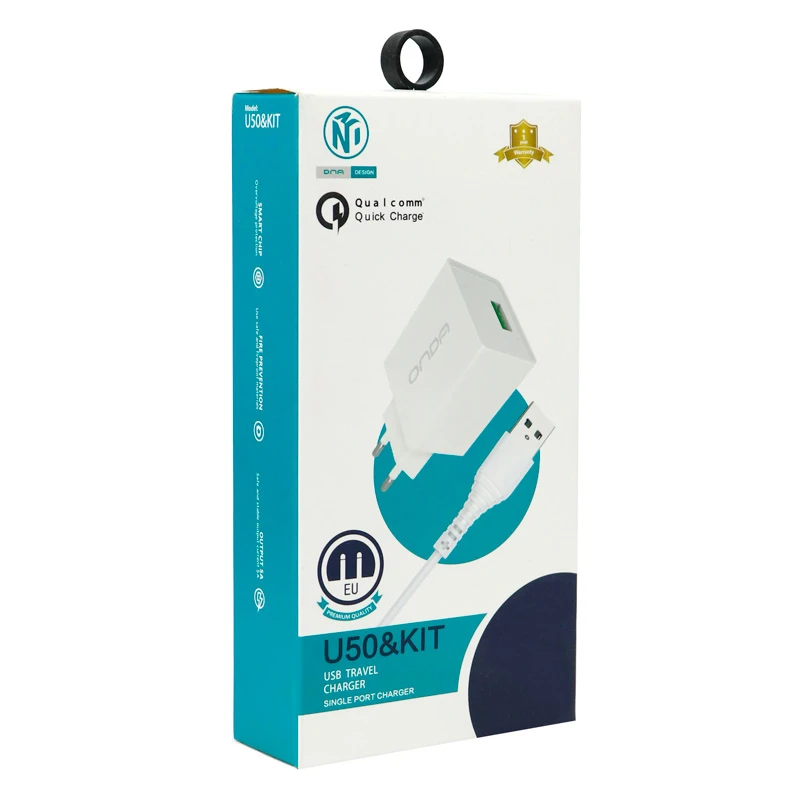 شارژر دیواری فست شارژ ONDA U50&Kit 3A QC 18W + کابل Type-C