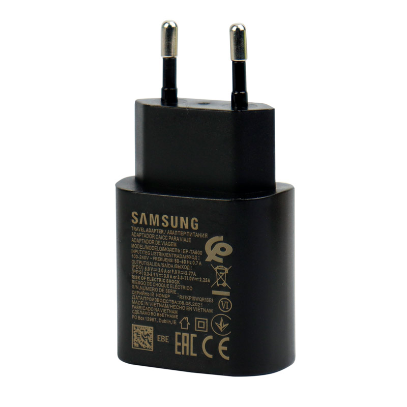 شارژر دیواری فست شارژ Samsung EP-TA800 3A PD 25W Type-C + کابل تبدیل تایپ سی