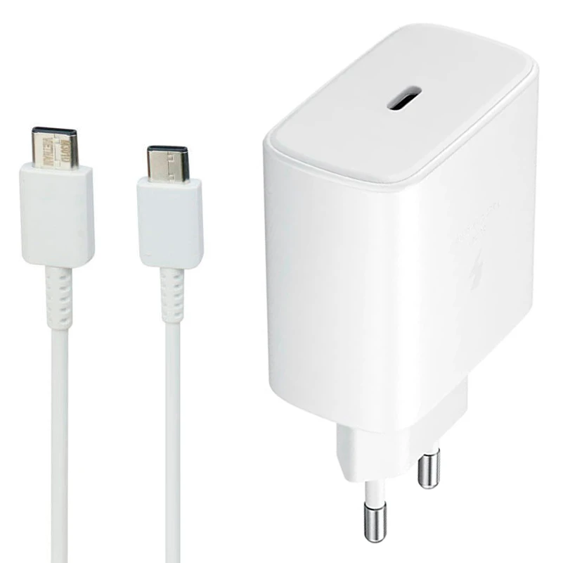 شارژر دیواری فست شارژ Samsung EP-TA800 3A PD 25W Type-C + کابل تبدیل تایپ سی