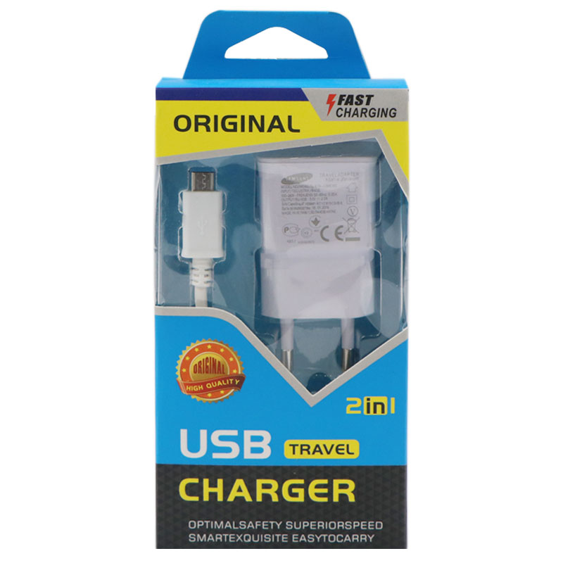 شارژر دیواری Samsung ETA-U90WE 2A پکدار + کابل میکرو یو اس بی