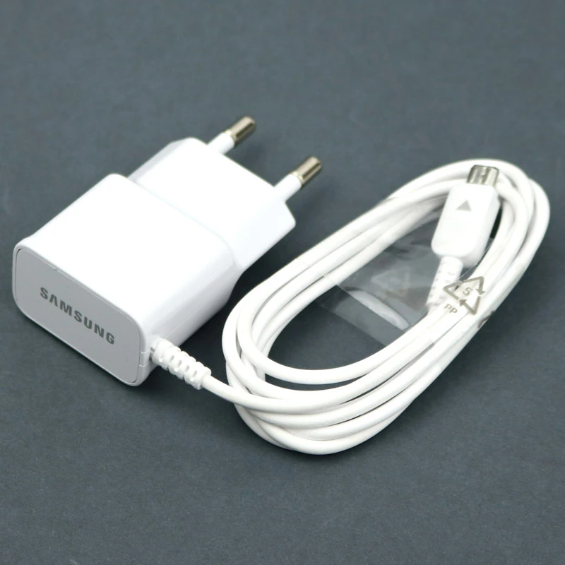 شارژر سیم وصل میکرو یو اس بی فست شارژ اورجینال Samsung S5 EP-TA11KWK 2A شرینک