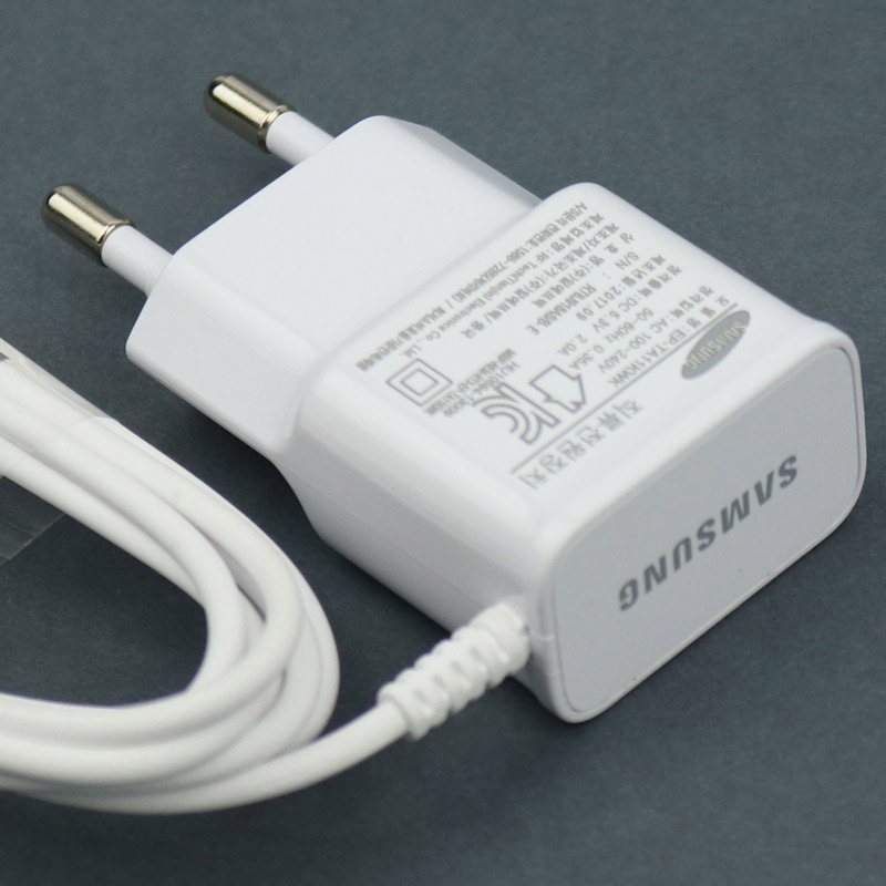 شارژر سیم وصل میکرو یو اس بی فست شارژ اورجینال Samsung S5 EP-TA11KWK 2A شرینک