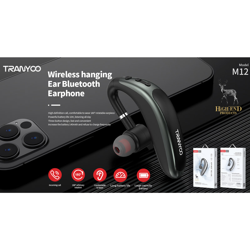 هدست بلوتوث تک گوش Tranyoo M12