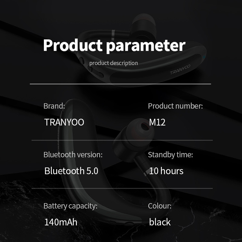 هدست بلوتوث تک گوش Tranyoo M12