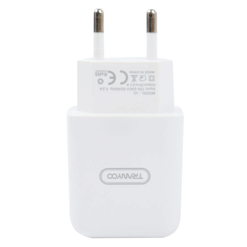 شارژر دیواری فست شارژ Tranyoo V30 2.4A 12W + کابل میکرو یو اس بی