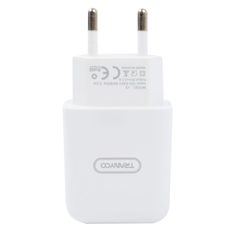 شارژر دیواری فست شارژ Tranyoo V30 2.4A 12W + کابل میکرو یو اس بی