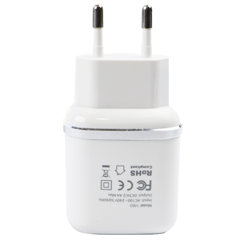 شارژر دیواری Tranyoo V60 2.4A 12W 2Port + کابل میکرو یو اس بی