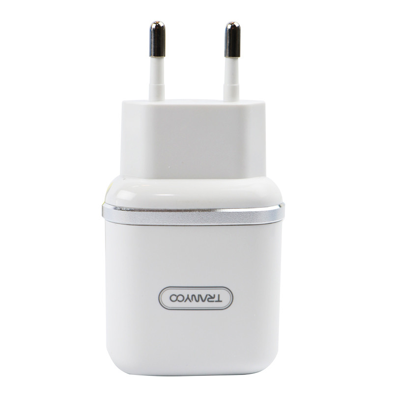 شارژر دیواری Tranyoo V60 2.4A 12W 2Port + کابل میکرو یو اس بی