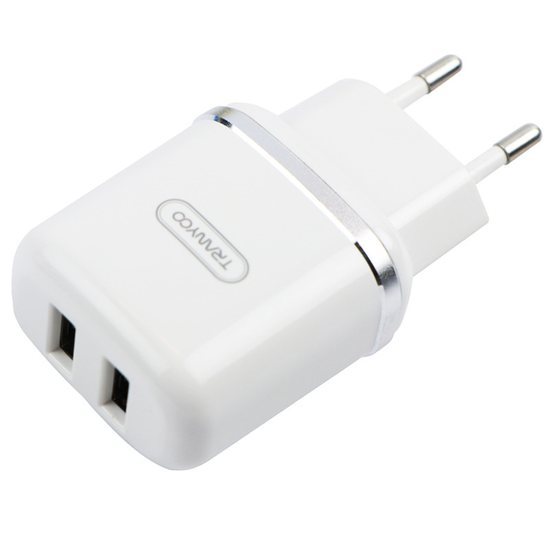 شارژر دیواری Tranyoo V60 2.4A 12W 2Port + کابل میکرو یو اس بی