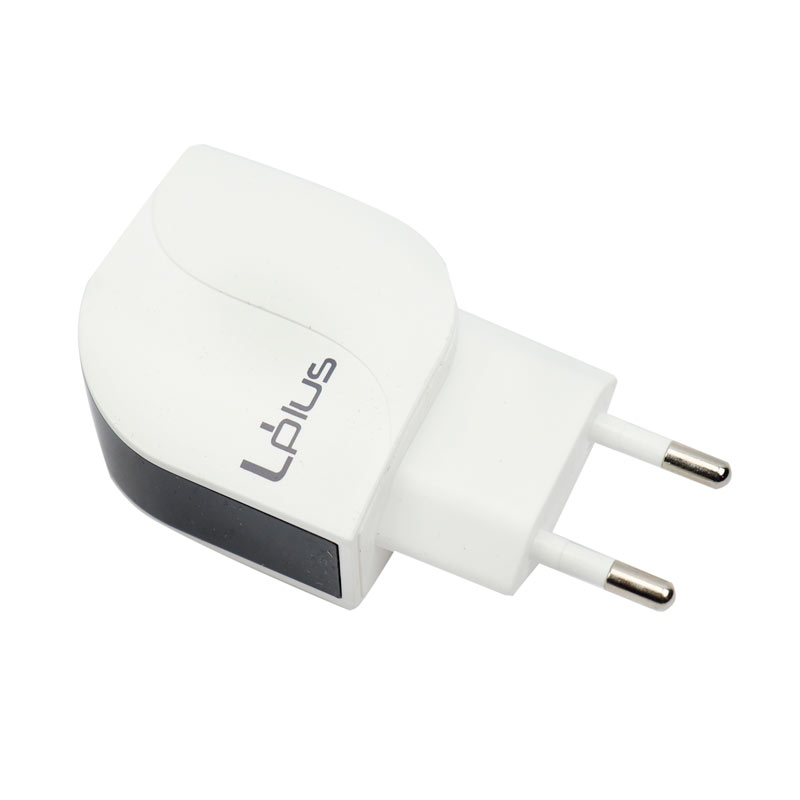 شارژر دیواری فست شارژ Uplus UP-003 2Port 2.4A QC2.0 + کابل آیفونی