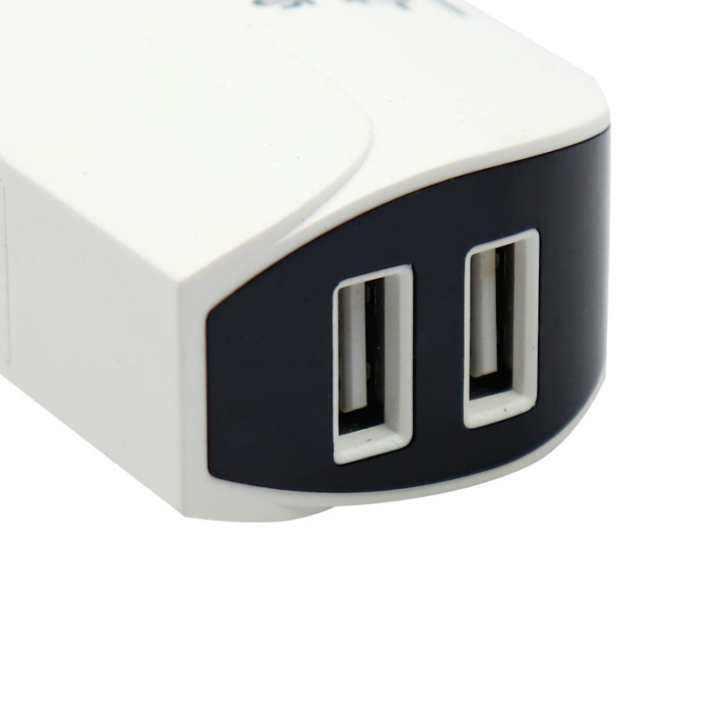 شارژر دیواری فست شارژ Uplus UP-003 2Port 2.4A QC2.0 + کابل آیفونی