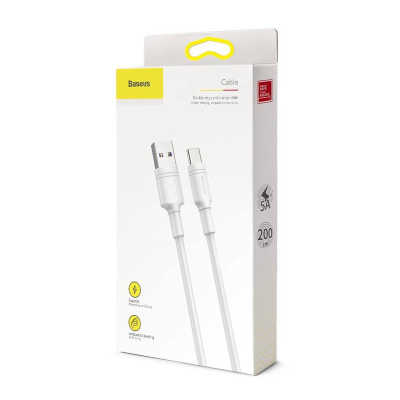 کابل تایپ سی فست شارژ Baseus Double-ring CATSH-C02 QC3 2m