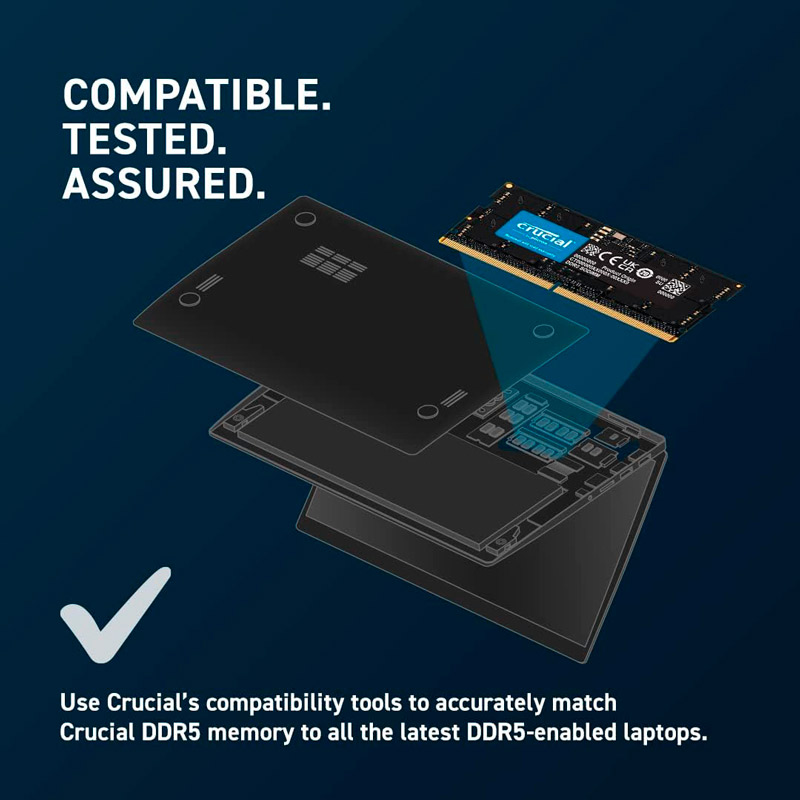 رم لپ تاپ Crucial CT16G48C40S5 DDR5 16GB 4800MHz CL40