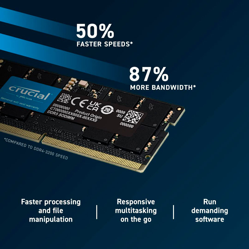 رم لپ تاپ Crucial CT16G48C40S5 DDR5 16GB 4800MHz CL40