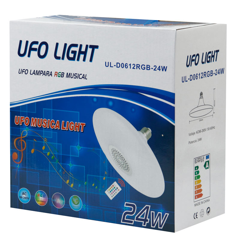 لامپ LED اسپیکر دار بلوتوثی UL-D0612 24W E27 + ریموت کنترل