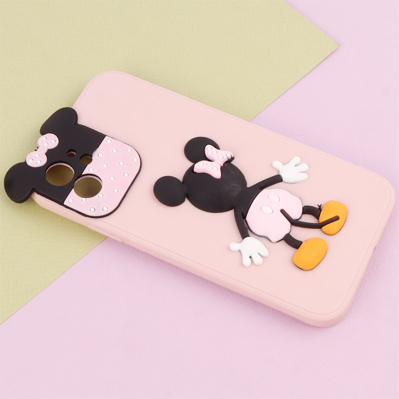قاب عروسکی برجسته میکی موس و مینی موس محافظ لنزدار iPhone 11