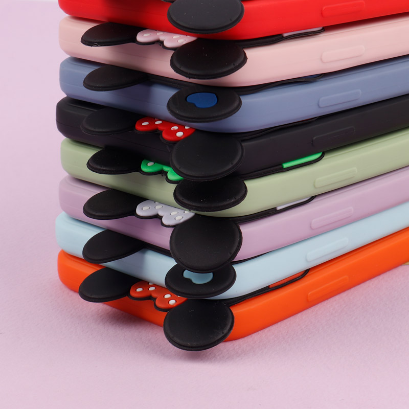 قاب عروسکی برجسته میکی موس و مینی موس محافظ لنزدار iPhone X