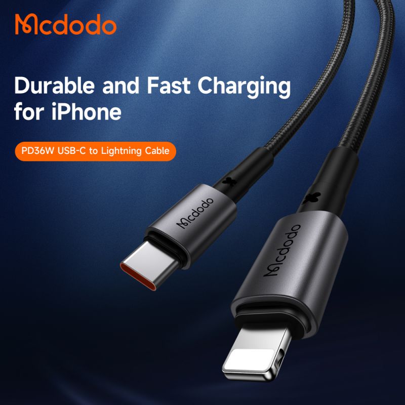 کابل تبدیل فست شارژ Mcdodo CA-2851 Type-C to Lightning 3A PD 36W 1.8m