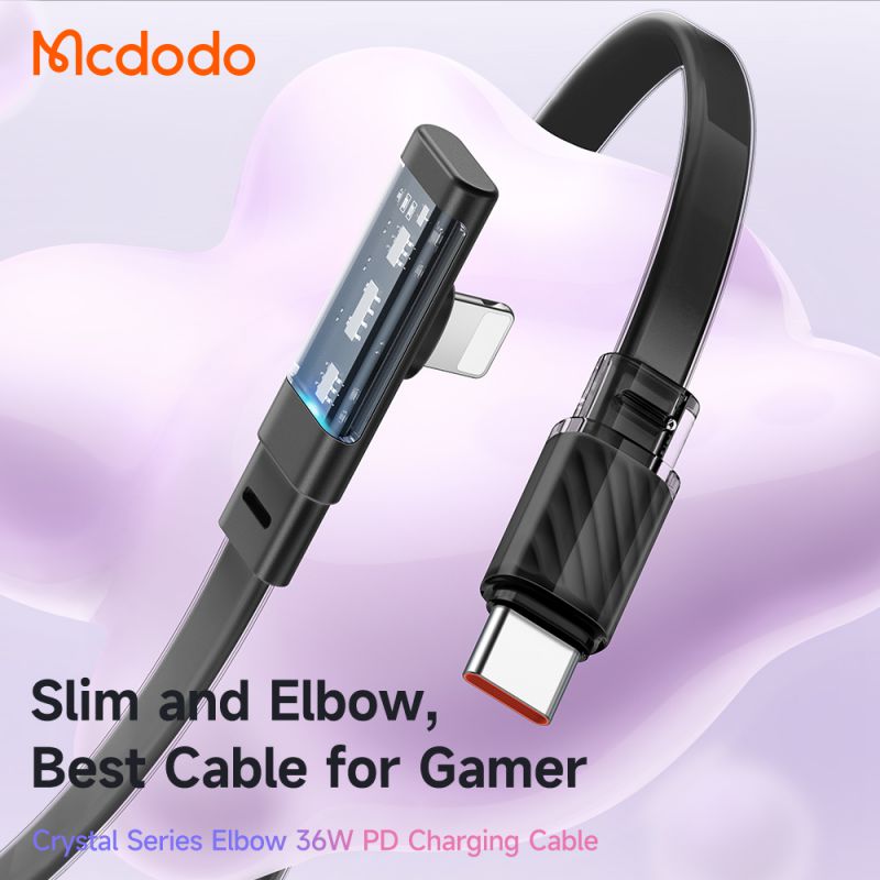 کابل تبدیل فست شارژ Mcdodo CA-3440 Type-C to Lightning 3A PD 36W 1.2m یکسر L