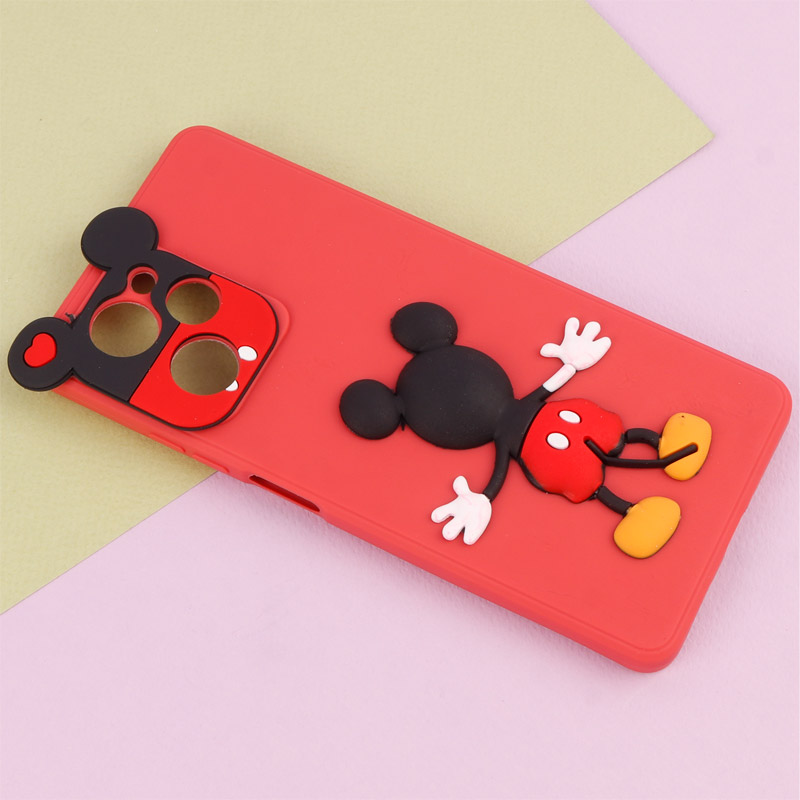 قاب عروسکی برجسته میکی موس و مینی موس محافظ لنزدار Xiaomi Poco X5 Pro