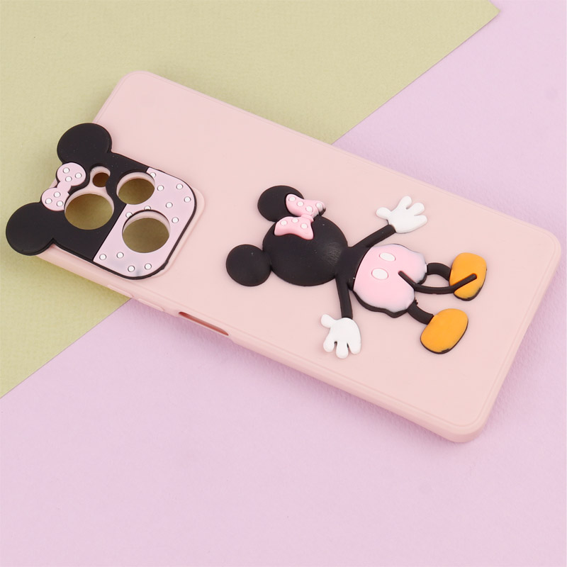 قاب عروسکی برجسته میکی موس و مینی موس محافظ لنزدار Xiaomi Poco X5 Pro