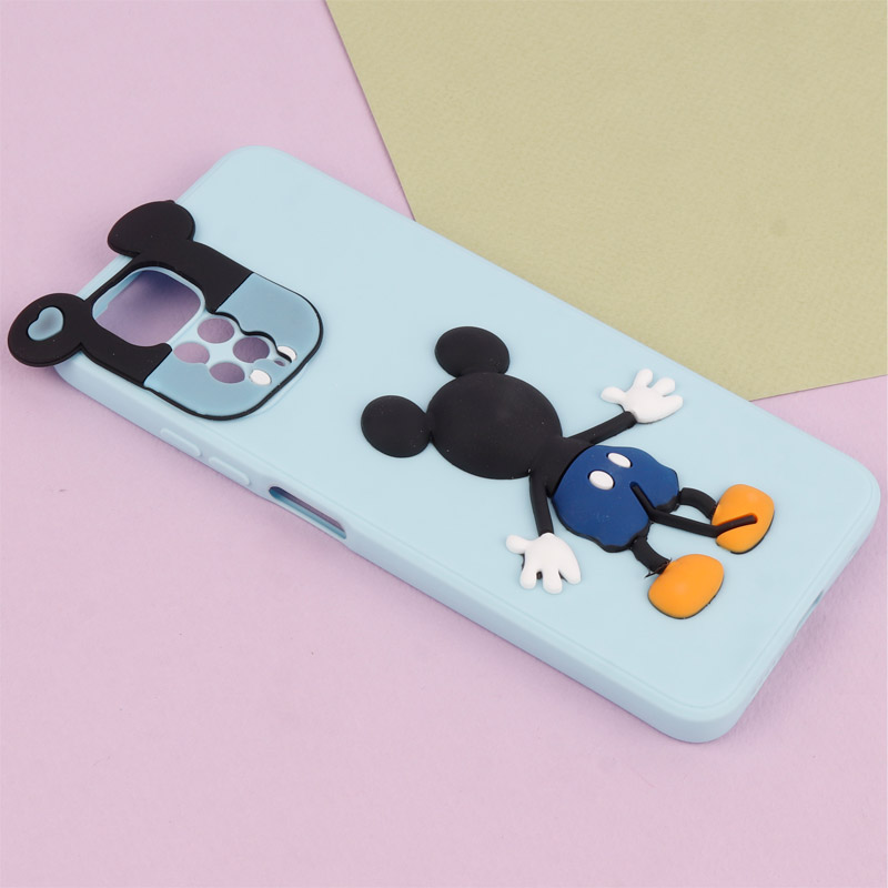 قاب عروسکی برجسته میکی موس و مینی موس محافظ لنزدار Xiaomi Redmi Note 11 / 11s