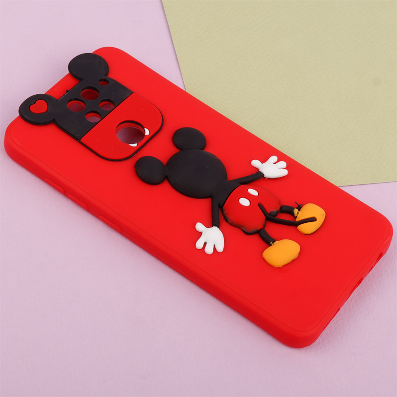 قاب عروسکی برجسته میکی موس و مینی موس محافظ لنزدار Xiaomi Redmi Note 9