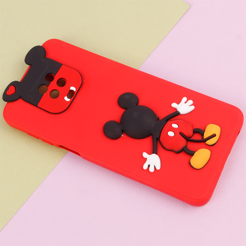 قاب عروسکی برجسته میکی موس و مینی موس محافظ لنزدار Xiaomi Redmi Note 9 Pro