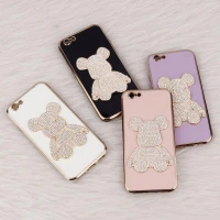 قاب My Case Power Bear نگین دار محافظ لنزدار iPhone 6 / 6s
