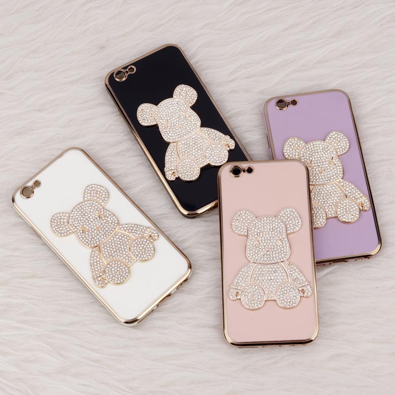 قاب My Case Power Bear نگین دار محافظ لنزدار iPhone 6 / 6s