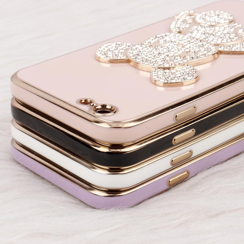 قاب My Case Power Bear نگین دار محافظ لنزدار iPhone 6 / 6s