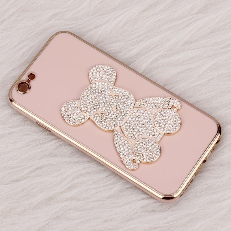 قاب My Case Power Bear نگین دار محافظ لنزدار iPhone 6 / 6s