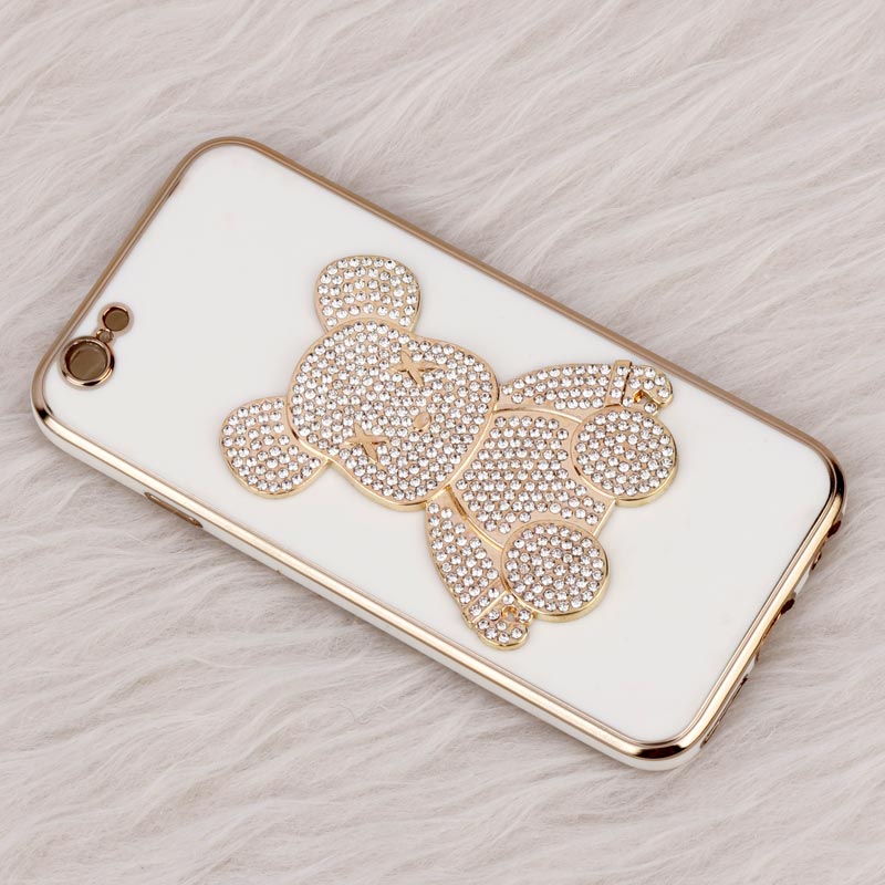 قاب My Case Power Bear نگین دار محافظ لنزدار iPhone 6 / 6s