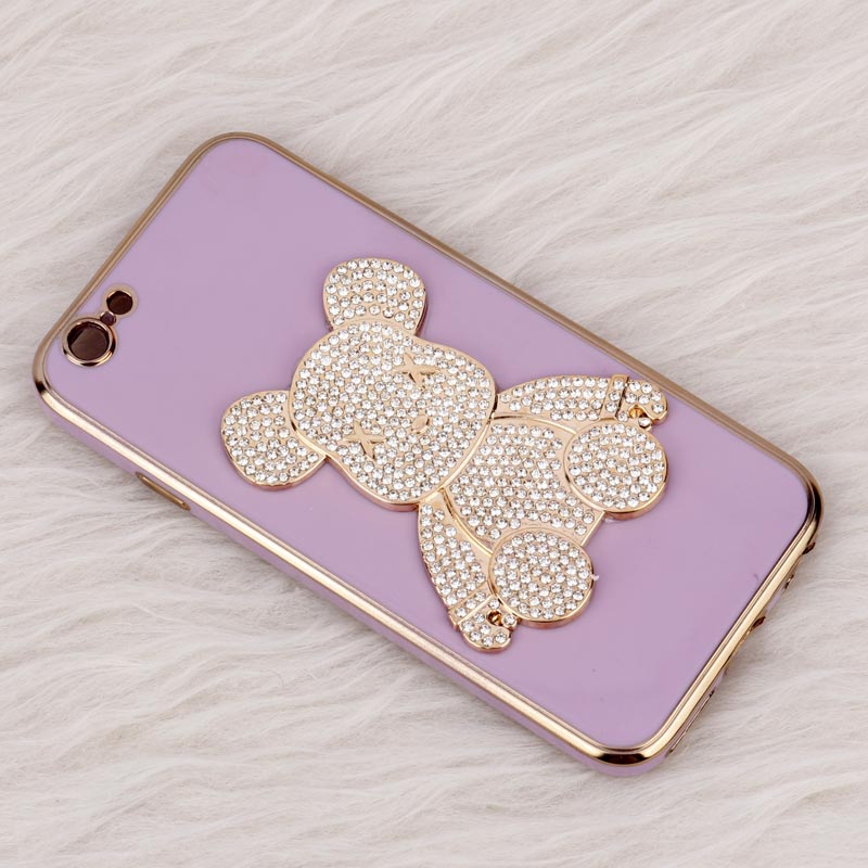 قاب My Case Power Bear نگین دار محافظ لنزدار iPhone 6 / 6s
