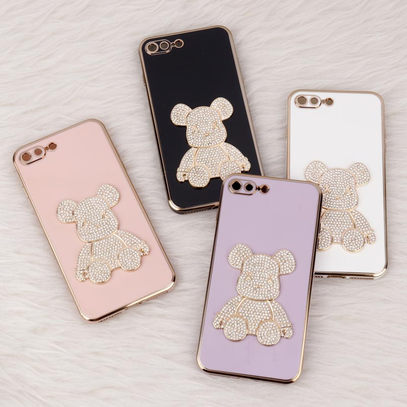 قاب My Case Power Bear نگین دار محافظ لنزدار iPhone 7 Plus / 8 Plus