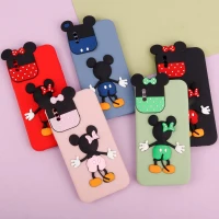 قاب عروسکی برجسته میکی موس و مینی موس محافظ لنزدار iPhone X