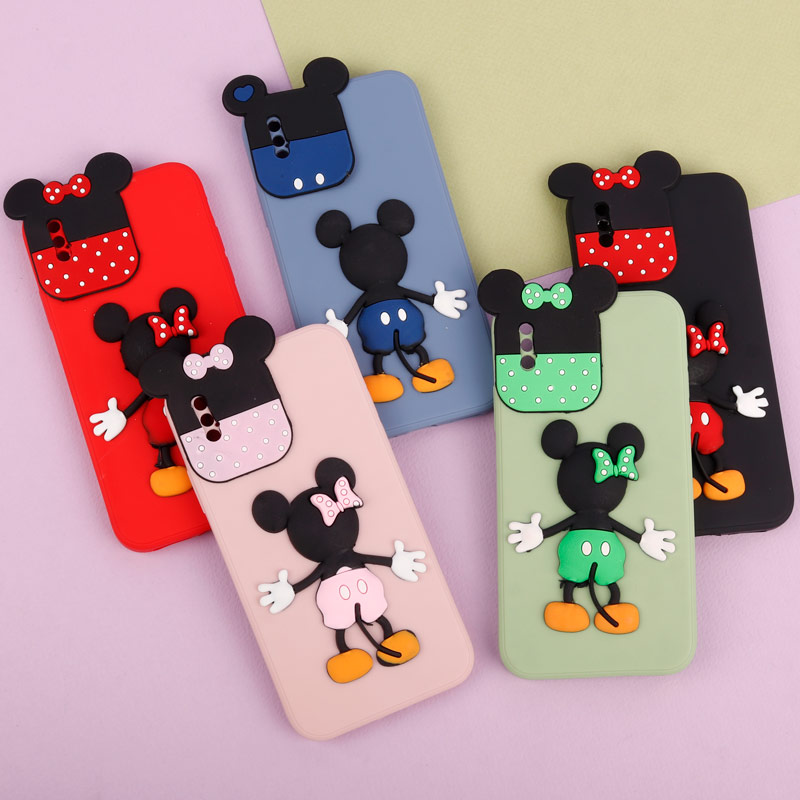 قاب عروسکی برجسته میکی موس و مینی موس محافظ لنزدار iPhone X