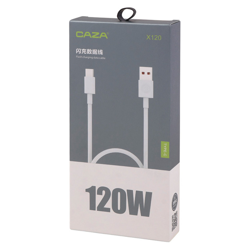 کابل تایپ سی فست شارژ CAZA X120 6A 120W 1m