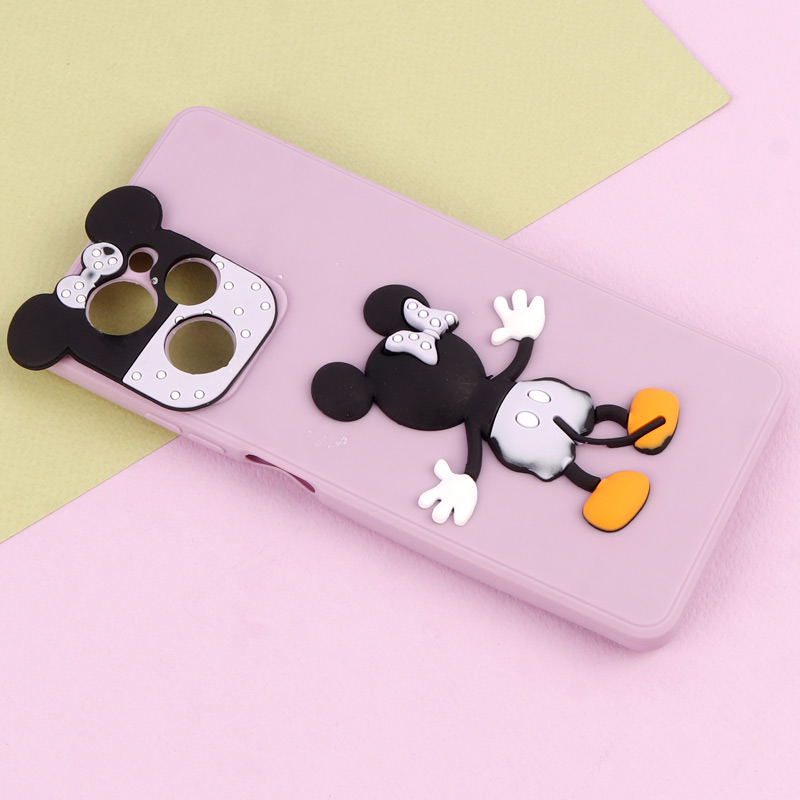 قاب عروسکی برجسته میکی موس و مینی موس محافظ لنزدار Xiaomi Poco X5 Pro