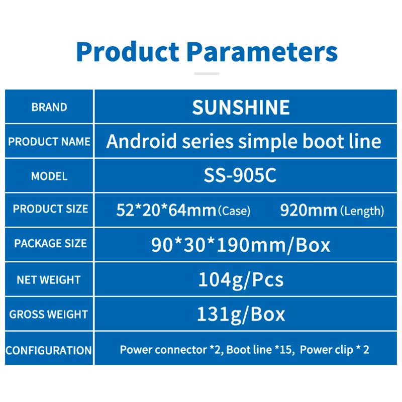 کابل تعمیری پاور اندروید Sunshine SS-905C