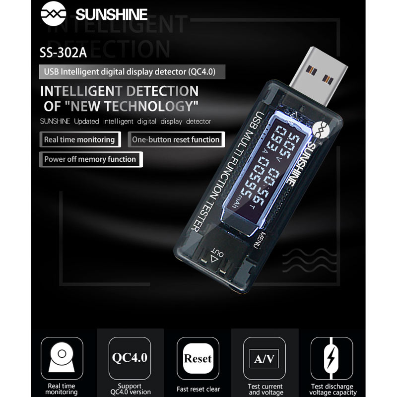 تستر Sunshine SS-302A 5A QC4.0 USB