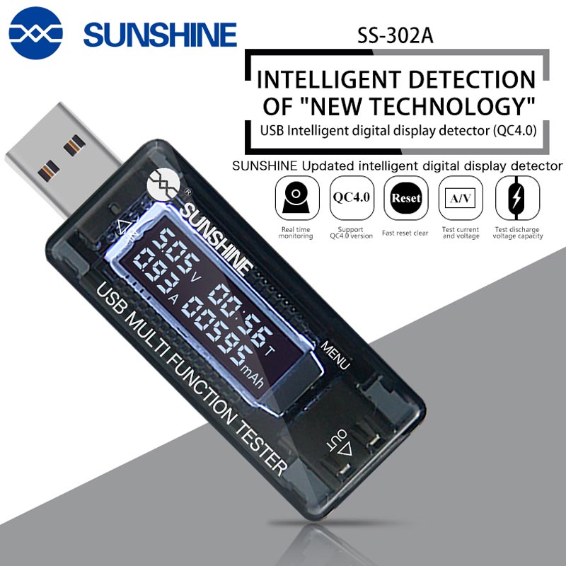 تستر Sunshine SS-302A 5A QC4.0 USB
