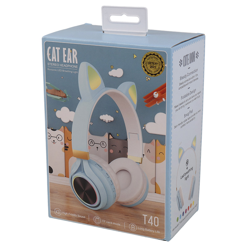 هدفون بلوتوثی رم خور Cat Ear T40