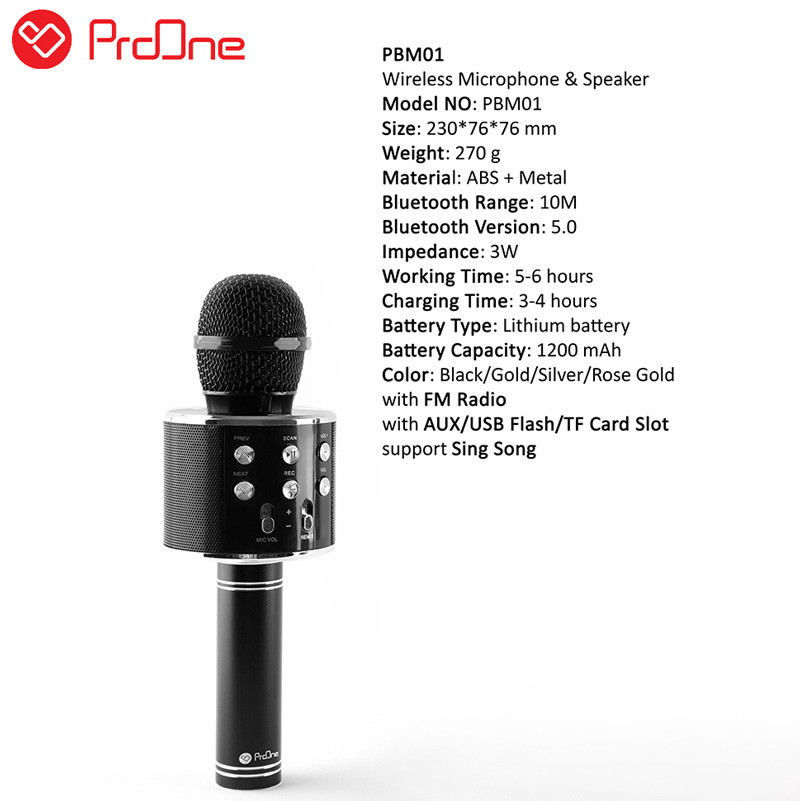 میکروفون و اسپیکر بلوتوثی ProOne PMB65 M01