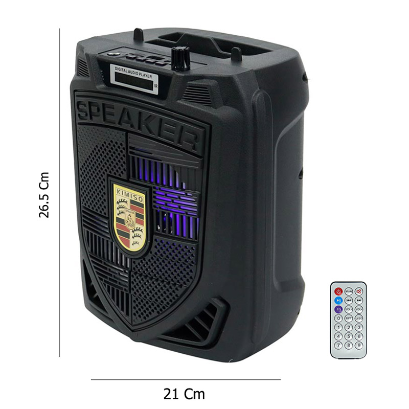 اسپیکر چمدانی بلوتوثی رم و فلش خور Kimiso QS-616 + ریموت کنترل