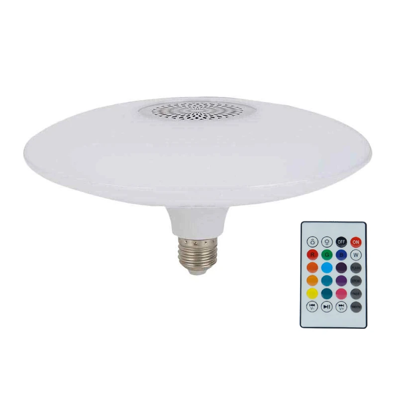 لامپ اسپیکر دار بلوتوثی 24 وات UL-D0612 پایه E27 + ریموت کنترل
